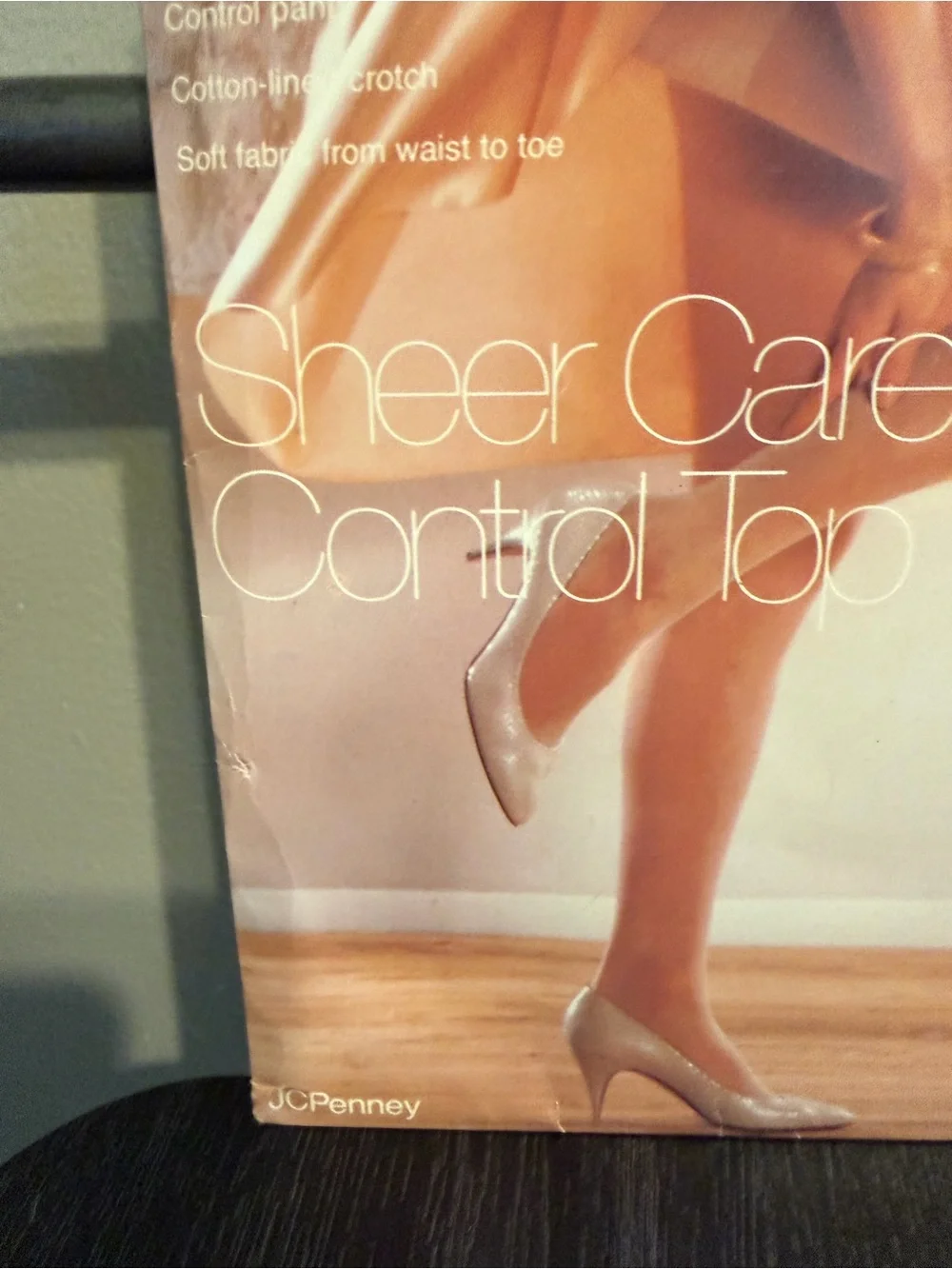 Vintage JCPenney Sheer Caress Control Top Pantyhose Long Suntan 03 NOS